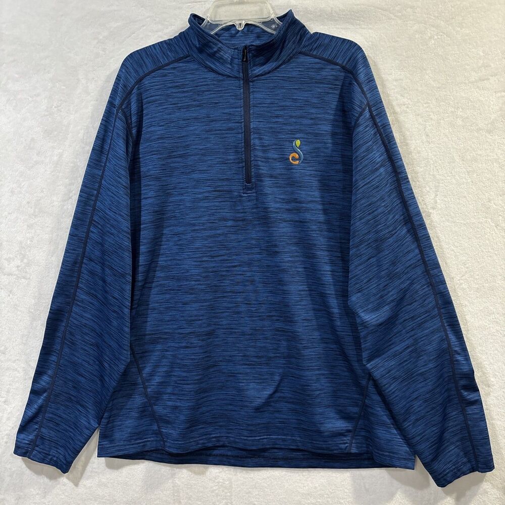 Level Wear Streamsong Performance 1/4 Zip Golf Pullover Space Dye Blue Men’s XL